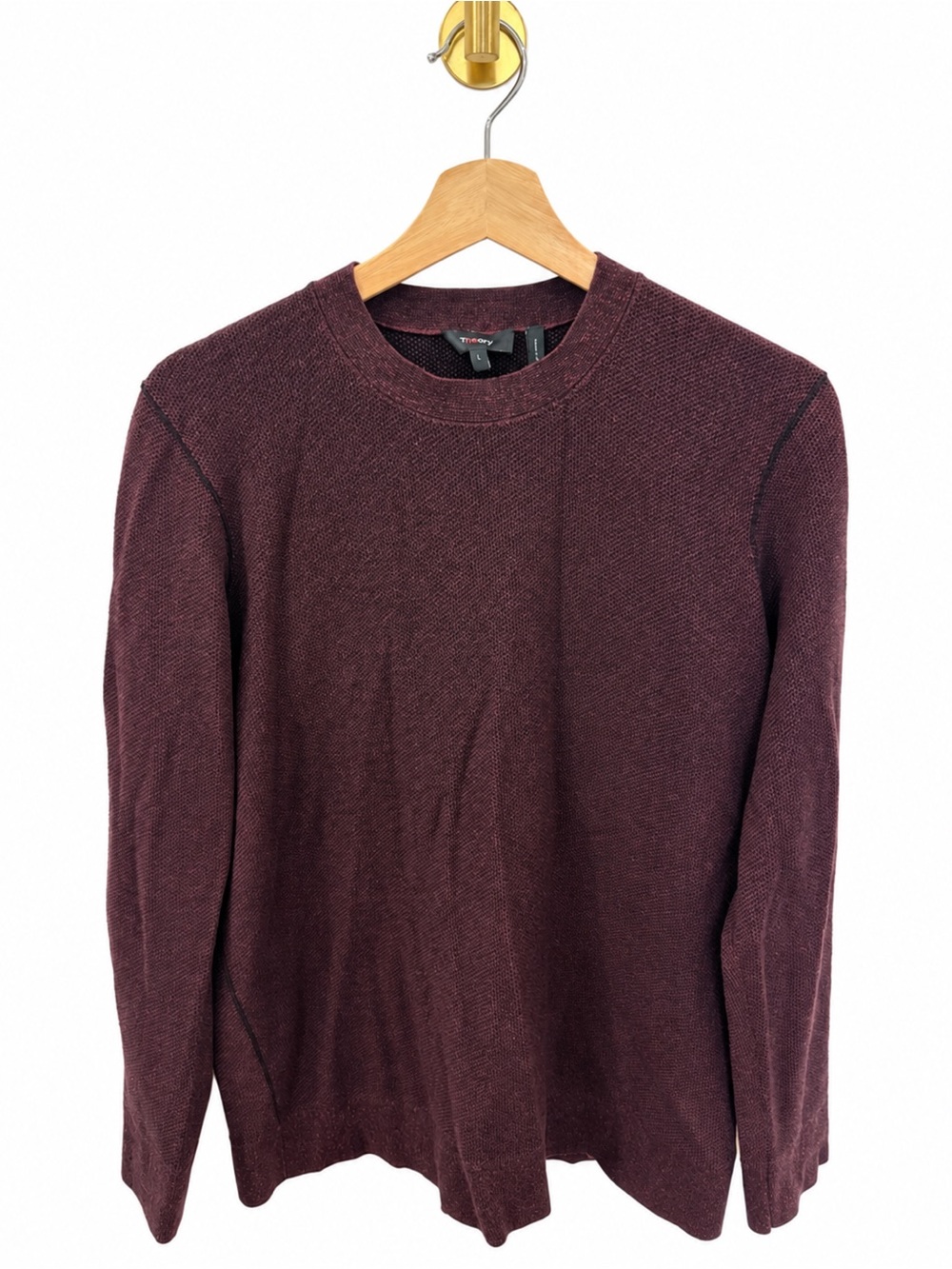 Theory Men's Crewneck Sweater - Burgundy Plum